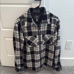 H&M Checkered Zip-Up Jacket